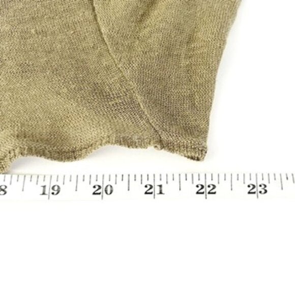 NWT DKNY Cardigan Women's M/L Olive Khaki Cropped 100% Linen Open-Front Sweater - Picture 8 of 12